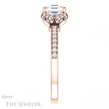 14k Rose Gold Asscher Cut Forever One Engagement Ring Setting #GTJ913-asscher-fo-r 3 14k Rose Gold Asscher Cut Forever One Engagement Ring Setting #GTJ913-asscher-fo-r