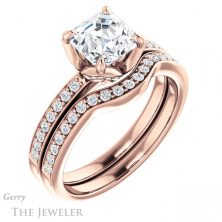 14k Rose Gold Asscher Cut Forever One Engagement Ring Setting #GTJ913-asscher-fo-r 6 14k Rose Gold Asscher Cut Forever One Engagement Ring Setting #GTJ913-asscher-fo-r