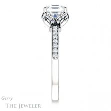 14k White Gold Asscher Cut Forever One Engagement Ring Setting #GTJ913-asscher-fo-w