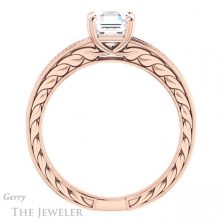 14k Rose Gold Asscher Cut Forever One Engagement Ring Setting #GTJ914-asscher-fo-r