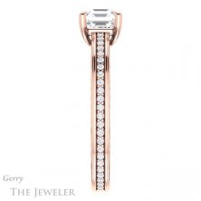 14k Rose Gold Asscher Cut Forever One Engagement Ring Setting #GTJ914-asscher-fo-r