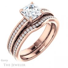 14k Rose Gold Asscher Cut Forever One Engagement Ring Setting #GTJ914-asscher-fo-r