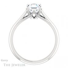 14k White Gold Asscher Cut Forever One Engagement Ring Setting #GTJ916-asscher-fo-w 2 14k White Gold Asscher Cut Forever One Engagement Ring Setting #GTJ916-asscher-fo-w