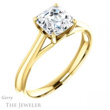 14k Yellow Gold Asscher Cut Forever One Engagement Ring Setting #GTJ916-asscher-fo-y