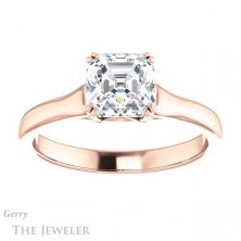 14k Rose Gold Asscher Cut Forever One Engagement Ring Setting #GTJ917-asscher-fo-r 1 14k Rose Gold Asscher Cut Forever One Engagement Ring Setting #GTJ917-asscher-fo-r