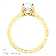 14k Yellow Gold Asscher Cut Forever One Engagement Ring Setting #GTJ917-asscher-fo-y 2 14k Yellow Gold Asscher Cut Forever One Engagement Ring Setting #GTJ917-asscher-fo-y