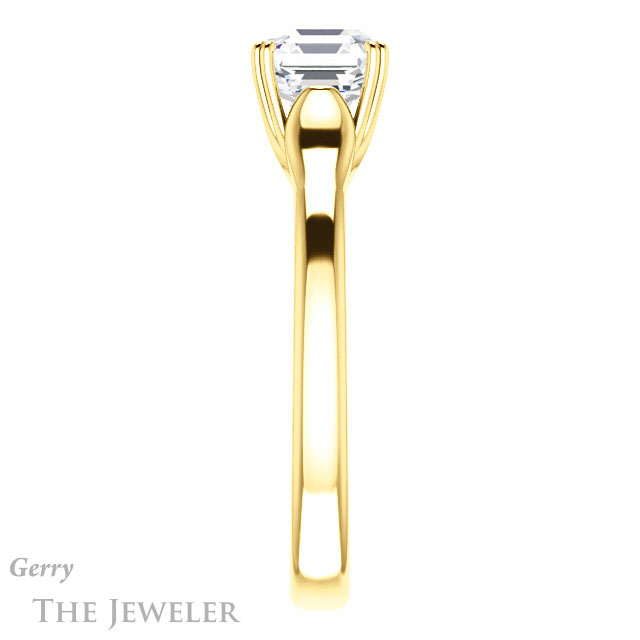 14k Yellow Gold Asscher Cut Forever One Engagement Ring Setting #GTJ917-asscher-fo-y 3 14k Yellow Gold Asscher Cut Forever One Engagement Ring Setting #GTJ917-asscher-fo-y
