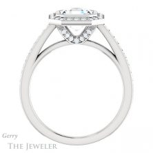 14k White Gold Asscher Cut Forever One Engagement Ring Setting #GTJ920-asscher-fo-w 2 14k White Gold Asscher Cut Forever One Engagement Ring Setting #GTJ920-asscher-fo-w