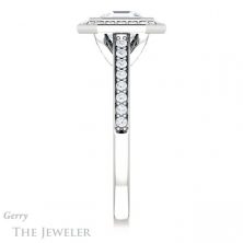 14k White Gold Asscher Cut Forever One Engagement Ring Setting #GTJ920-asscher-fo-w 3 14k White Gold Asscher Cut Forever One Engagement Ring Setting #GTJ920-asscher-fo-w