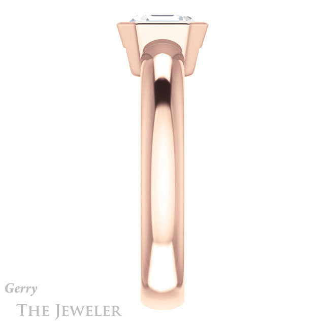 14k Rose Gold Asscher Cut Forever One Engagement Ring Setting #GTJ922-asscher-fo-r 3 14k Rose Gold Asscher Cut Forever One Engagement Ring Setting #GTJ922-asscher-fo-r