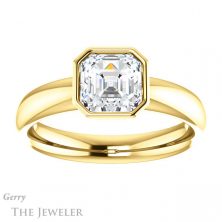 14k Yellow Gold Asscher Cut Forever One Engagement Ring Setting #GTJ922-asscher-fo-y 1 14k Yellow Gold Asscher Cut Forever One Engagement Ring Setting #GTJ922-asscher-fo-y