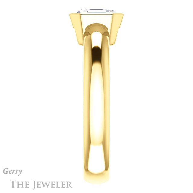 14k Yellow Gold Asscher Cut Forever One Engagement Ring Setting #GTJ922-asscher-fo-y 3 14k Yellow Gold Asscher Cut Forever One Engagement Ring Setting #GTJ922-asscher-fo-y
