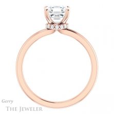 14k Rose Gold Asscher Cut Forever One Engagement Ring Setting #GTJ924-asscher-fo-r