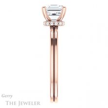 14k Rose Gold Asscher Cut Forever One Engagement Ring Setting #GTJ924-asscher-fo-r
