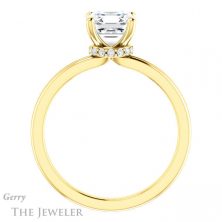 14k Yellow Gold Asscher Cut Forever One Engagement Ring Setting #GTJ924-asscher-fo-y