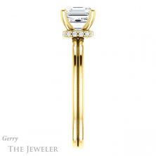 14k Yellow Gold Asscher Cut Forever One Engagement Ring Setting #GTJ924-asscher-fo-y