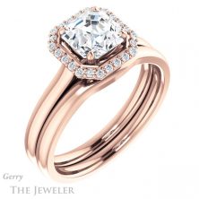 14k Rose Gold Asscher Cut Forever One Engagement Ring Setting #GTJ925-asscher-fo-r 6 14k Rose Gold Asscher Cut Forever One Engagement Ring Setting #GTJ925-asscher-fo-r
