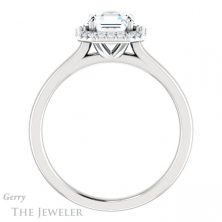 14k White Gold Asscher Cut Forever One Engagement Ring Setting #GTJ925-asscher-fo-w 2 14k White Gold Asscher Cut Forever One Engagement Ring Setting #GTJ925-asscher-fo-w