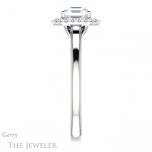14k White Gold Asscher Cut Forever One Engagement Ring Setting #GTJ925-asscher-fo-w 3 14k White Gold Asscher Cut Forever One Engagement Ring Setting #GTJ925-asscher-fo-w