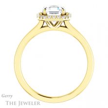14k Yellow Gold Asscher Cut Forever One Engagement Ring Setting #GTJ925-asscher-fo-y 2 14k Yellow Gold Asscher Cut Forever One Engagement Ring Setting #GTJ925-asscher-fo-y