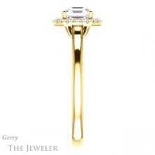 14k Yellow Gold Asscher Cut Forever One Engagement Ring Setting #GTJ925-asscher-fo-y 3 14k Yellow Gold Asscher Cut Forever One Engagement Ring Setting #GTJ925-asscher-fo-y