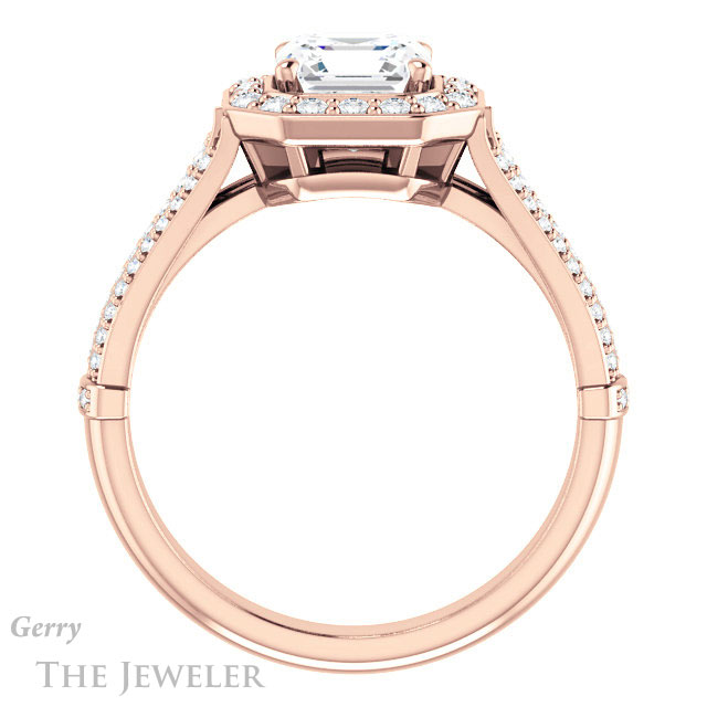 14k Rose Gold Asscher Cut Forever One Engagement Ring Setting #GTJ928-asscher-fo-r