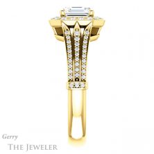 14k Yellow Gold Asscher Cut Forever One Engagement Ring Setting #GTJ928-asscher-fo-y 3 14k Yellow Gold Asscher Cut Forever One Engagement Ring Setting #GTJ928-asscher-fo-y