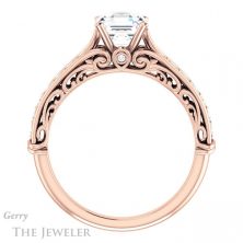 14k Rose Gold Asscher Cut Forever One Engagement Ring Setting #GTJ929-asscher-fo-r 2 14k Rose Gold Asscher Cut Forever One Engagement Ring Setting #GTJ929-asscher-fo-r