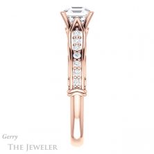 14k Rose Gold Asscher Cut Forever One Engagement Ring Setting #GTJ929-asscher-fo-r 3 14k Rose Gold Asscher Cut Forever One Engagement Ring Setting #GTJ929-asscher-fo-r