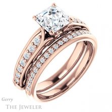 14k Rose Gold Asscher Cut Forever One Engagement Ring Setting #GTJ929-asscher-fo-r 6 14k Rose Gold Asscher Cut Forever One Engagement Ring Setting #GTJ929-asscher-fo-r