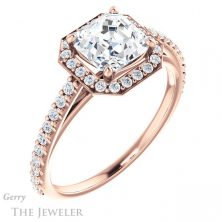 14k Rose Gold Asscher Cut Forever One Engagement Ring Setting #GTJ932-asscher-fo-r 4 14k Rose Gold Asscher Cut Forever One Engagement Ring Setting #GTJ932-asscher-fo-r