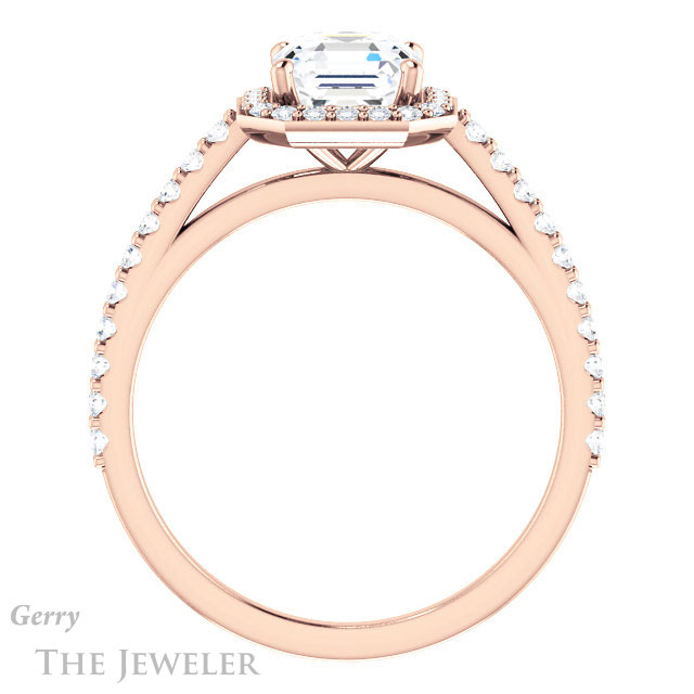 14k Rose Gold Asscher Cut Forever One Engagement Ring Setting #GTJ932-asscher-fo-r