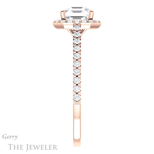 14k Rose Gold Asscher Cut Forever One Engagement Ring Setting #GTJ932-asscher-fo-r 3 14k Rose Gold Asscher Cut Forever One Engagement Ring Setting #GTJ932-asscher-fo-r