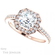 14k Rose Gold Asscher Cut Forever One Engagement Ring Setting #GTJ932-asscher-fo-r 5 14k Rose Gold Asscher Cut Forever One Engagement Ring Setting #GTJ932-asscher-fo-r