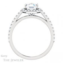 14k White Gold Asscher Cut Forever One Engagement Ring Setting #GTJ932-asscher-fo-w
