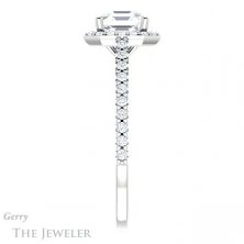 14k White Gold Asscher Cut Forever One Engagement Ring Setting #GTJ932-asscher-fo-w