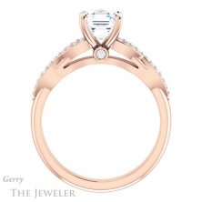 14k Rose Gold Asscher Cut Forever One Engagement Ring Setting #GTJ933-asscher-fo-r