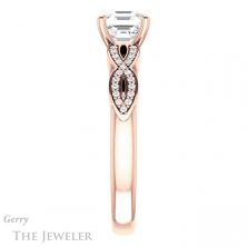 14k Rose Gold Asscher Cut Forever One Engagement Ring Setting #GTJ933-asscher-fo-r