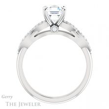 14k White Gold Asscher Cut Forever One Engagement Ring Setting #GTJ933-asscher-fo-w 2 14k White Gold Asscher Cut Forever One Engagement Ring Setting #GTJ933-asscher-fo-w