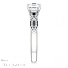 14k White Gold Asscher Cut Forever One Engagement Ring Setting #GTJ933-asscher-fo-w 3 14k White Gold Asscher Cut Forever One Engagement Ring Setting #GTJ933-asscher-fo-w