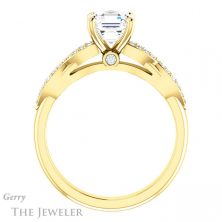 14k Yellow Gold Asscher Cut Forever One Engagement Ring Setting #GTJ933-asscher-fo-y 2 14k Yellow Gold Asscher Cut Forever One Engagement Ring Setting #GTJ933-asscher-fo-y