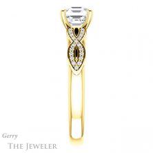 14k Yellow Gold Asscher Cut Forever One Engagement Ring Setting #GTJ933-asscher-fo-y 3 14k Yellow Gold Asscher Cut Forever One Engagement Ring Setting #GTJ933-asscher-fo-y