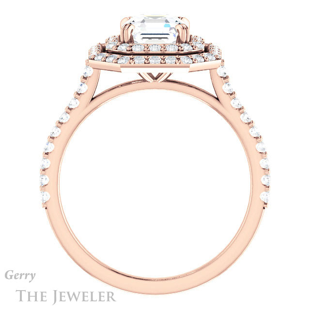 14k Rose Gold Asscher Cut Forever One Engagement Ring Setting #GTJ935-asscher-fo-r