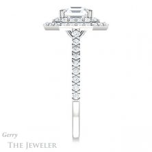 14k White Asscher Cut Forever One Double Halo Ring Setting #GTJ935-asscher-fo-w 3 14k White Asscher Cut Forever One Double Halo Ring Setting #GTJ935-asscher-fo-w