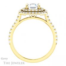 14k Yellow Gold Asscher Cut Forever One Engagement Ring Setting #GTJ935-asscher-fo-y 2 14k Yellow Gold Asscher Cut Forever One Engagement Ring Setting #GTJ935-asscher-fo-y
