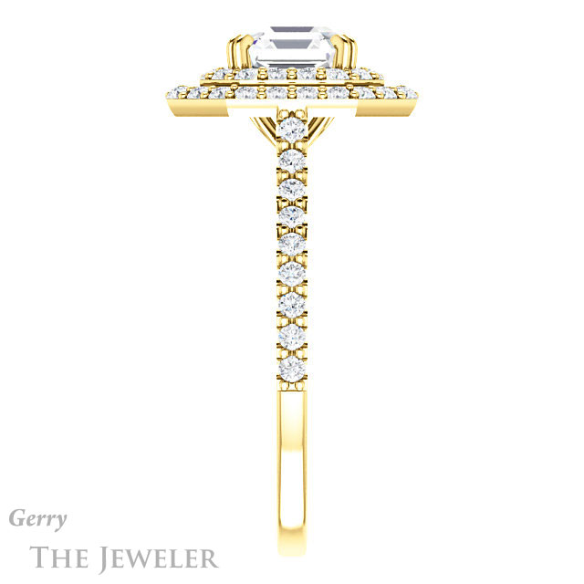 14k Yellow Gold Asscher Cut Forever One Engagement Ring Setting #GTJ935-asscher-fo-y 3 14k Yellow Gold Asscher Cut Forever One Engagement Ring Setting #GTJ935-asscher-fo-y