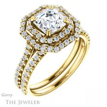 14k Yellow Gold Asscher Cut Forever One Engagement Ring Setting #GTJ935-asscher-fo-y 6 14k Yellow Gold Asscher Cut Forever One Engagement Ring Setting #GTJ935-asscher-fo-y