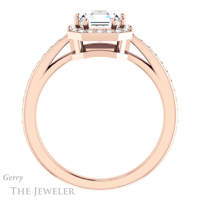 14k Rose Gold Asscher Cut Forever One Engagement Ring Setting #GTJ936-asscher-fo-r