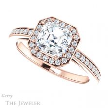 14k Rose Gold Asscher Cut Forever One Engagement Ring Setting #GTJ936-asscher-fo-r
