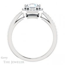 14k White Gold Asscher Cut Forever One Engagement Ring Setting #GTJ936-asscher-fo-w 2 14k White Gold Asscher Cut Forever One Engagement Ring Setting #GTJ936-asscher-fo-w